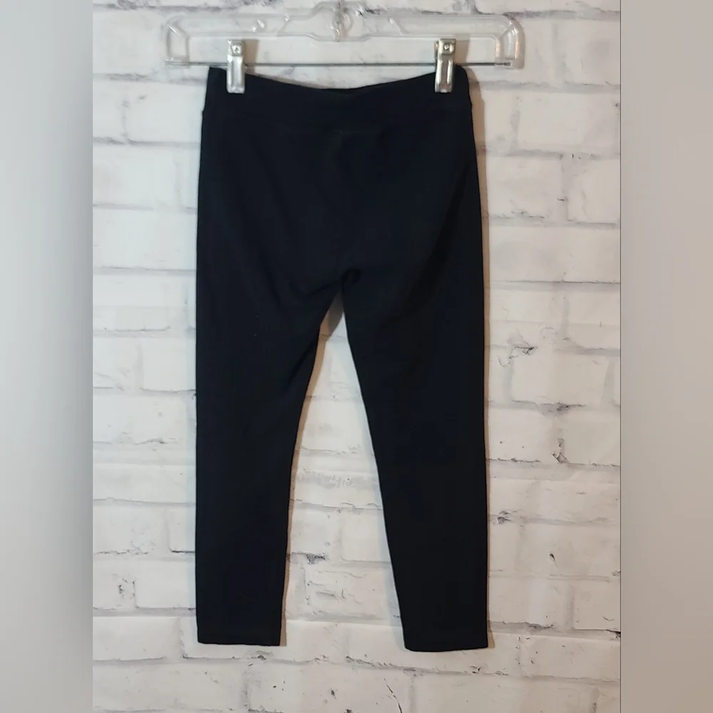 Justice Girl's Black Spellout Cropped Leggings Sz 10